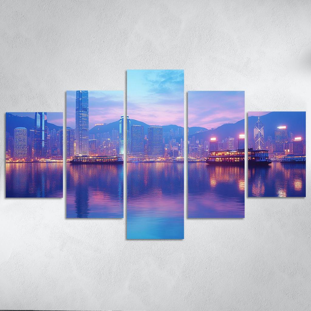 Victoria Harbour multi-panel paintings