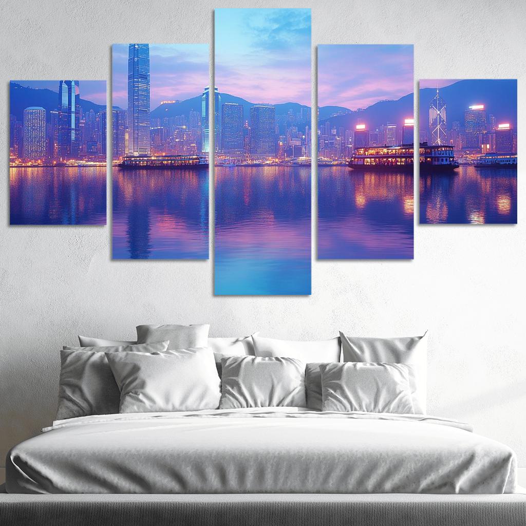 Victoria Harbour multi-panel paintings
