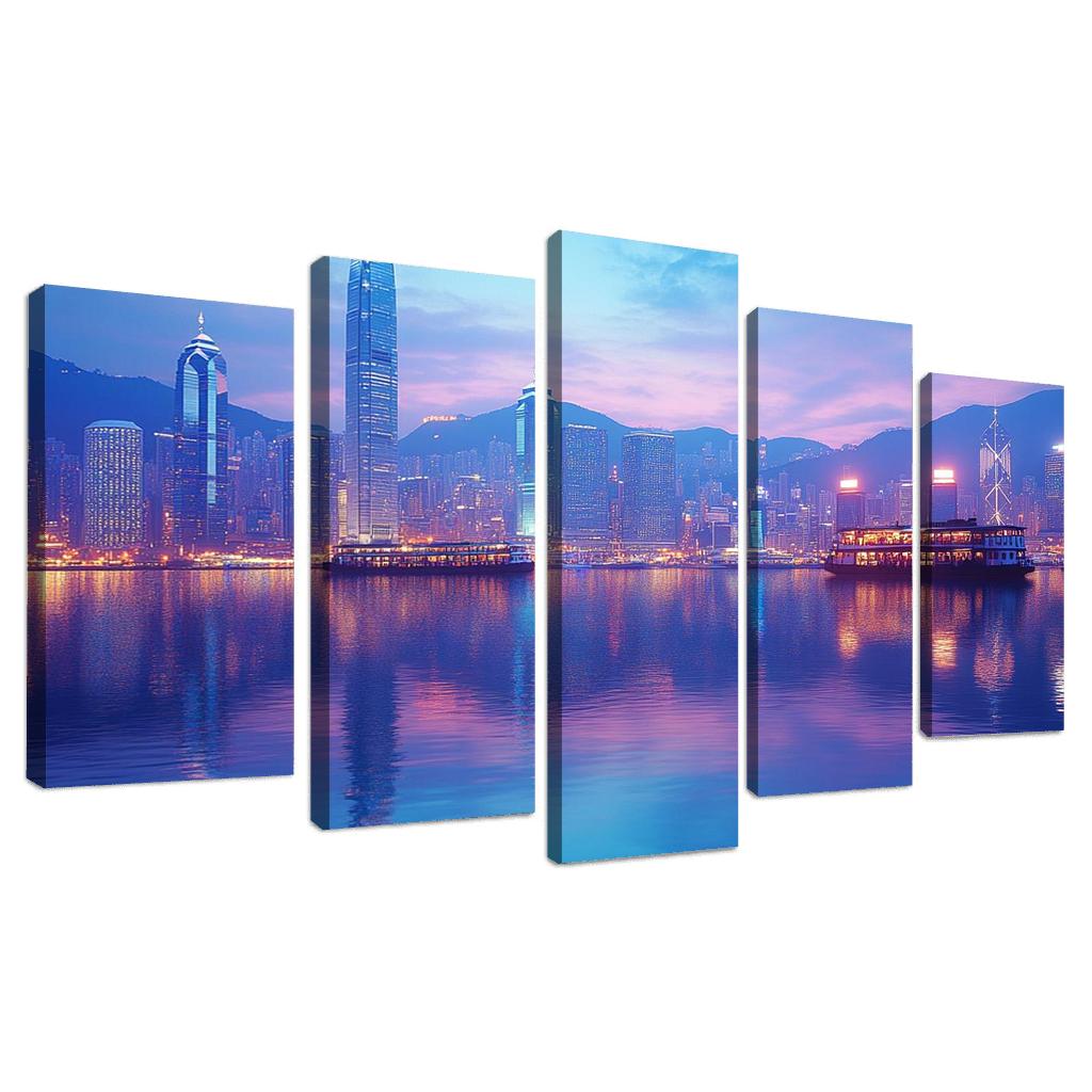 Victoria Harbour multi-panel paintings