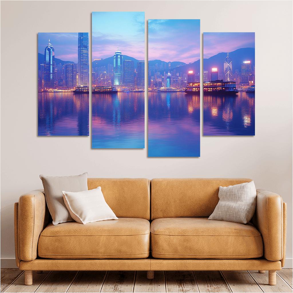 Victoria Harbour multi-panel paintings