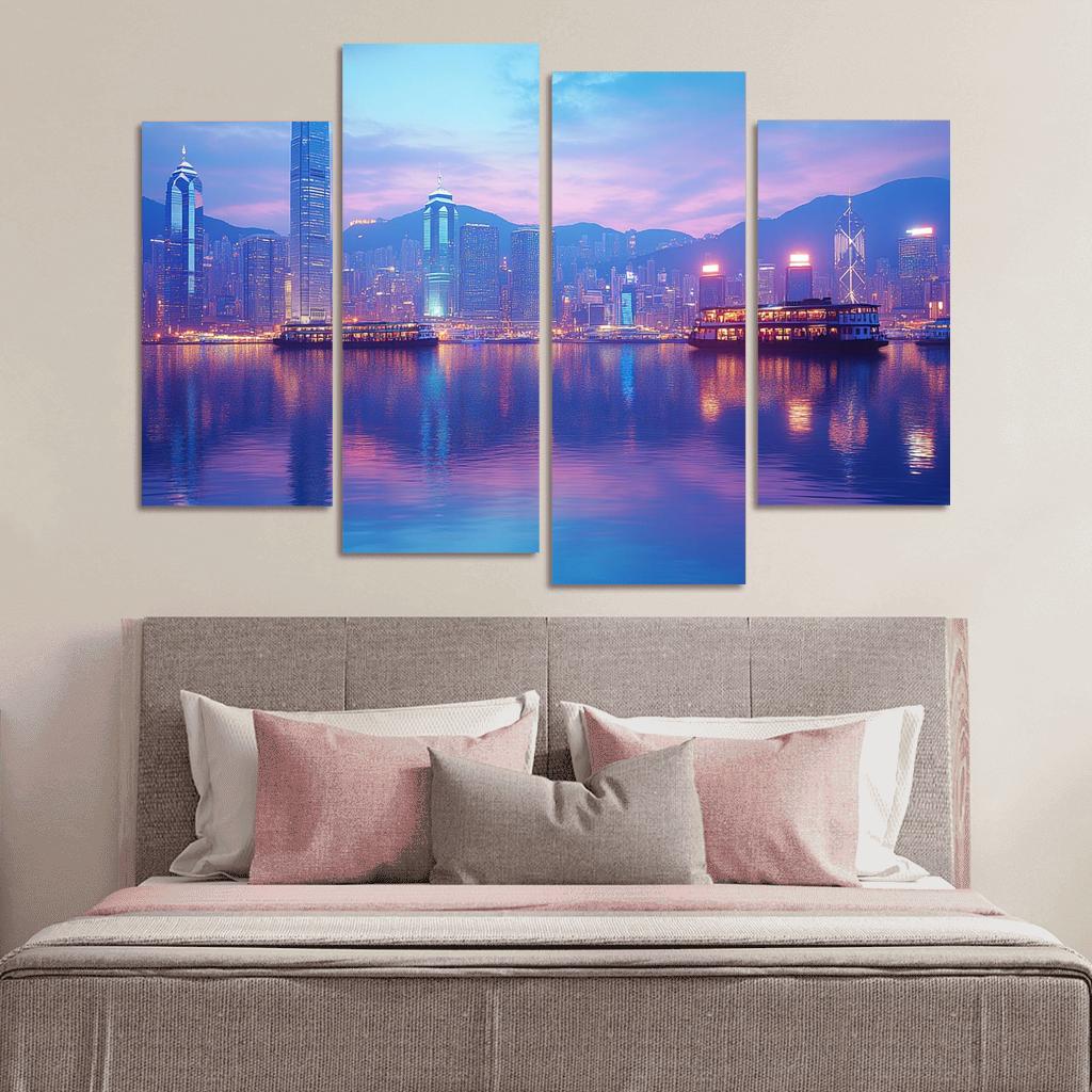 Victoria Harbour multi-panel paintings