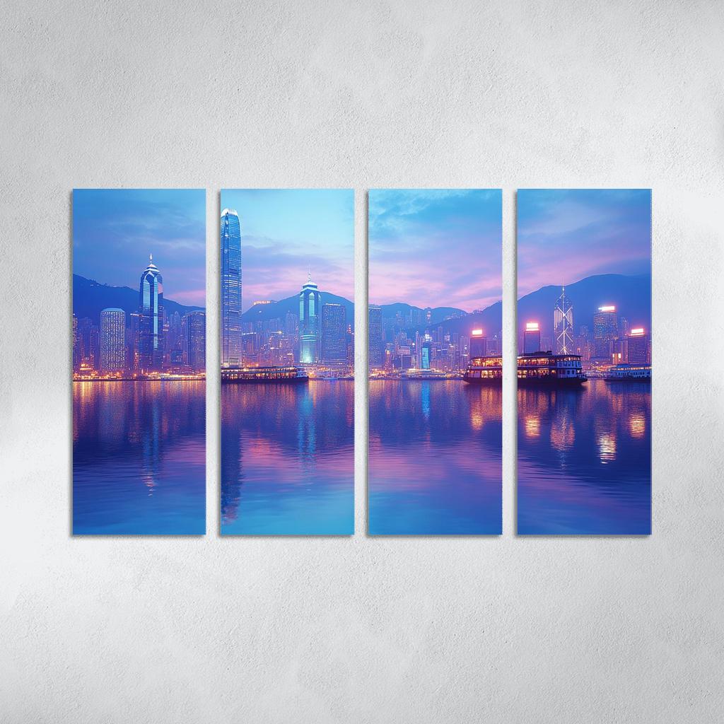 Victoria Harbour multi-panel paintings