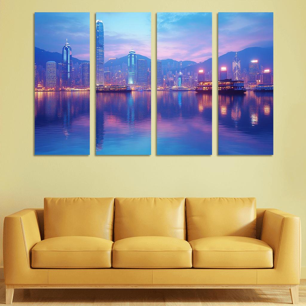 Victoria Harbour multi-panel paintings
