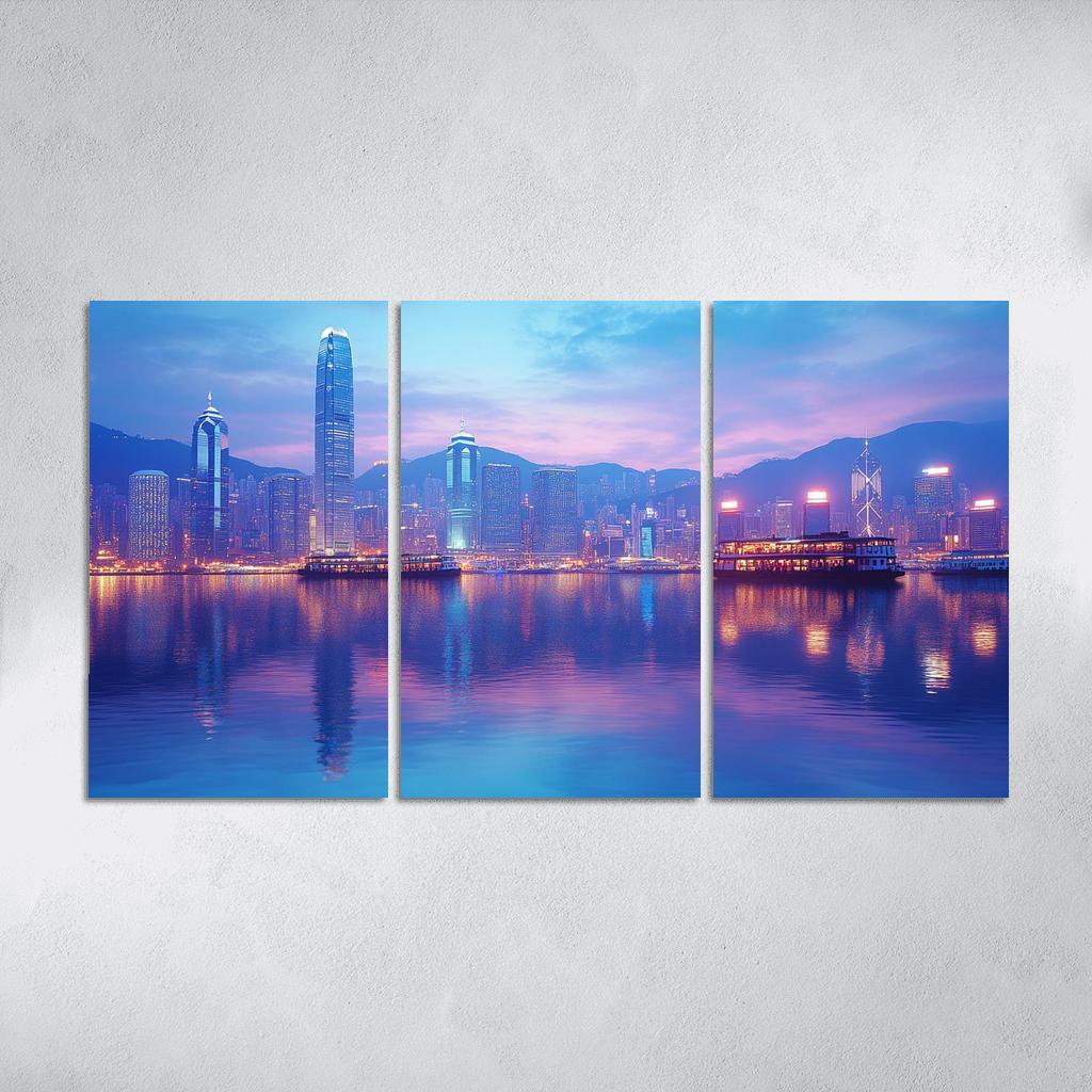 Victoria Harbour multi-panel paintings