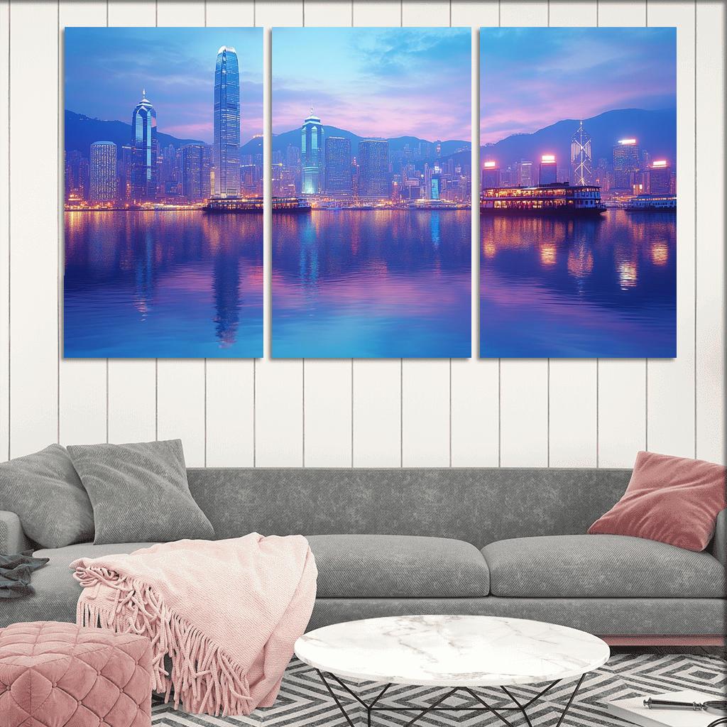 Victoria Harbour multi-panel paintings