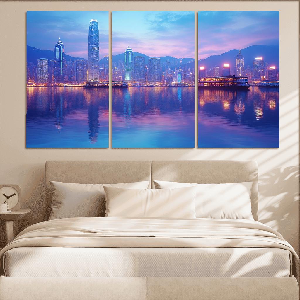 Victoria Harbour multi-panel paintings