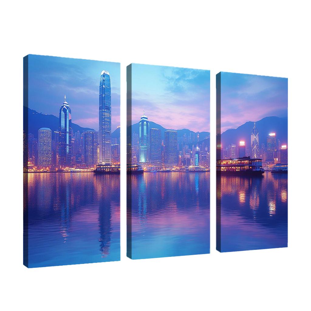 Victoria Harbour multi-panel paintings