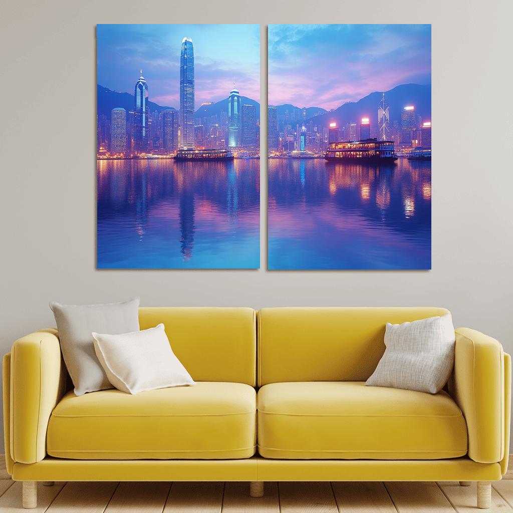 Victoria Harbour multi-panel paintings