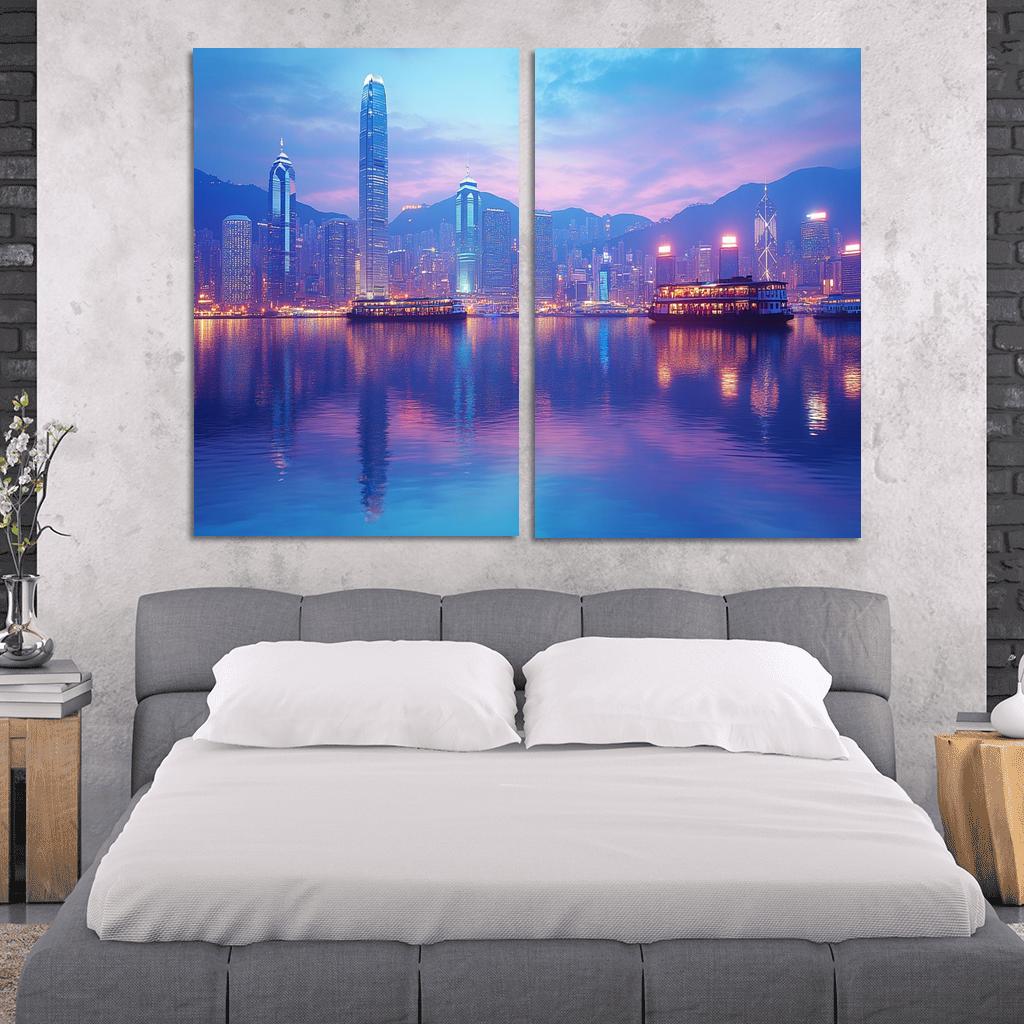 Victoria Harbour multi-panel paintings