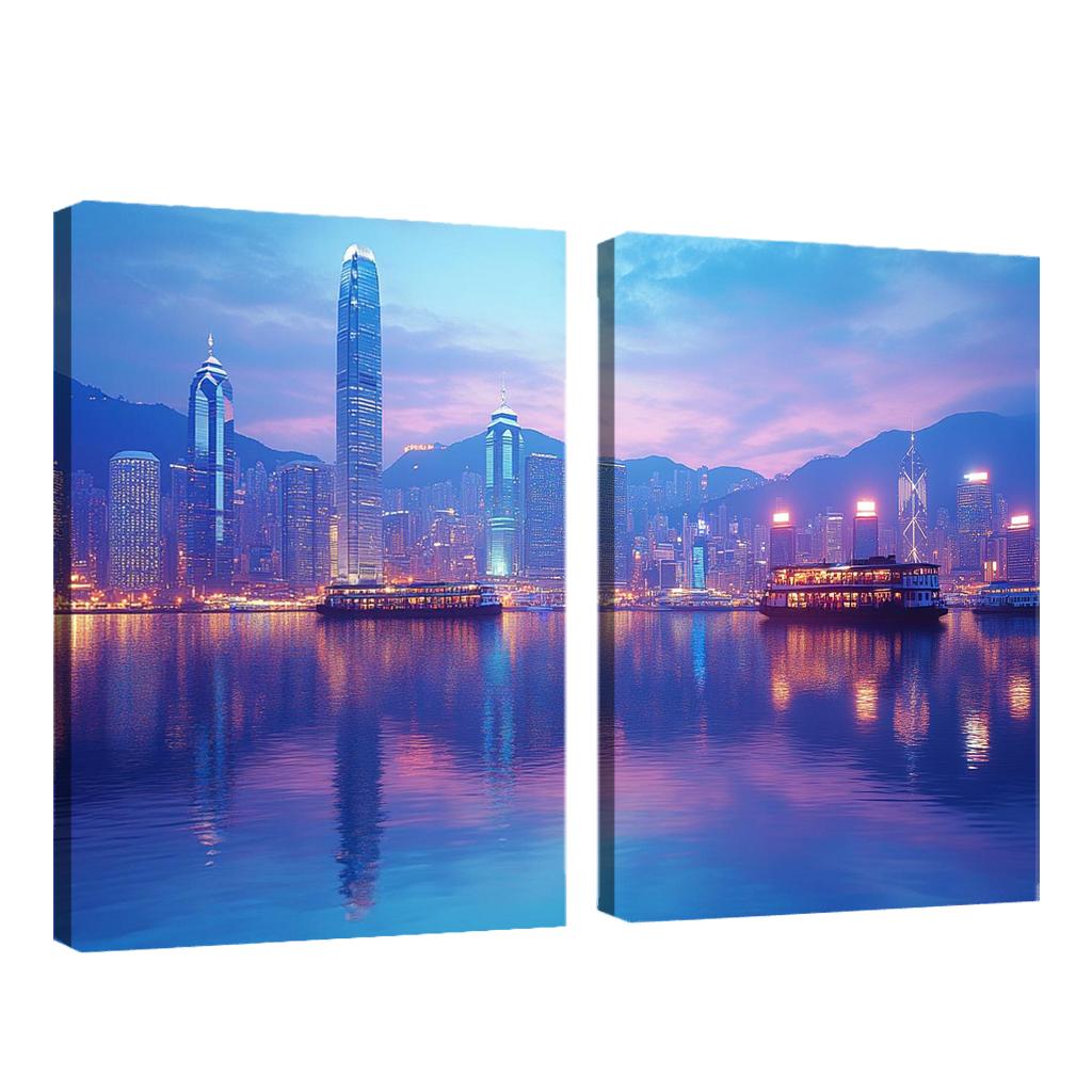 Victoria Harbour multi-panel paintings
