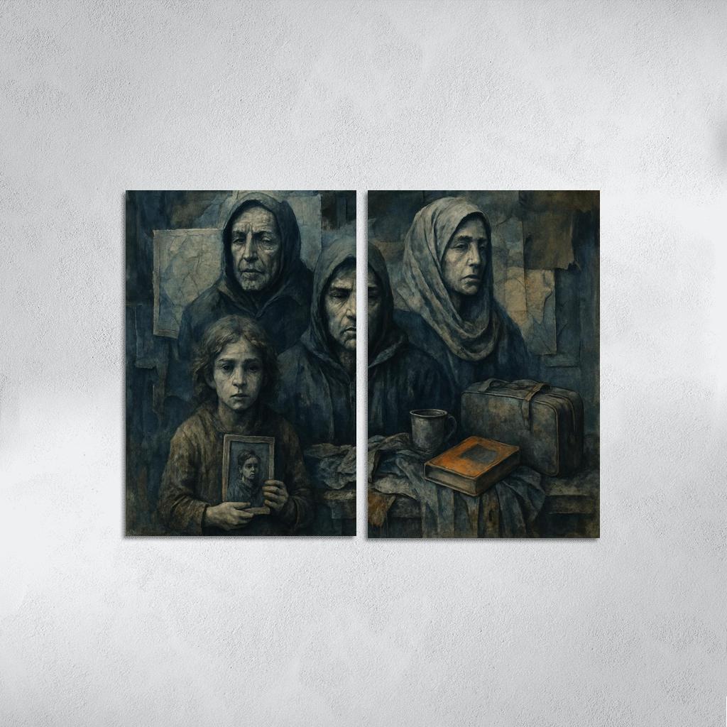 Echoes Of Displacement custom paintings frame