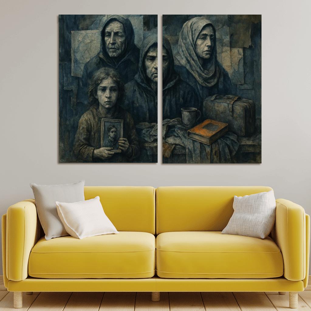 Echoes Of Displacement custom paintings frame