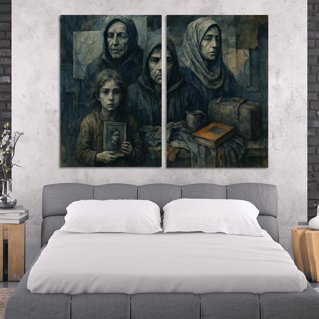 Echoes Of Displacement custom paintings frame