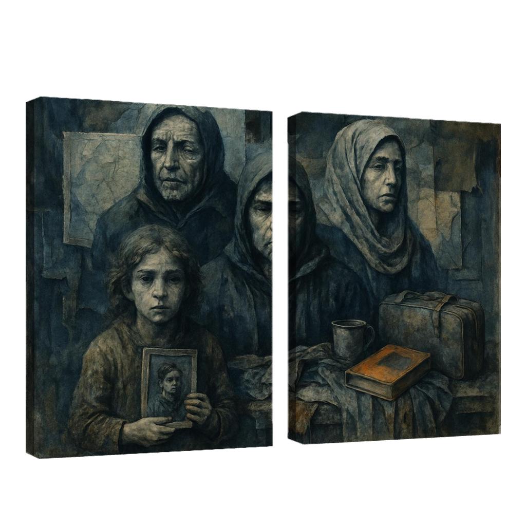 Echoes Of Displacement custom paintings frame