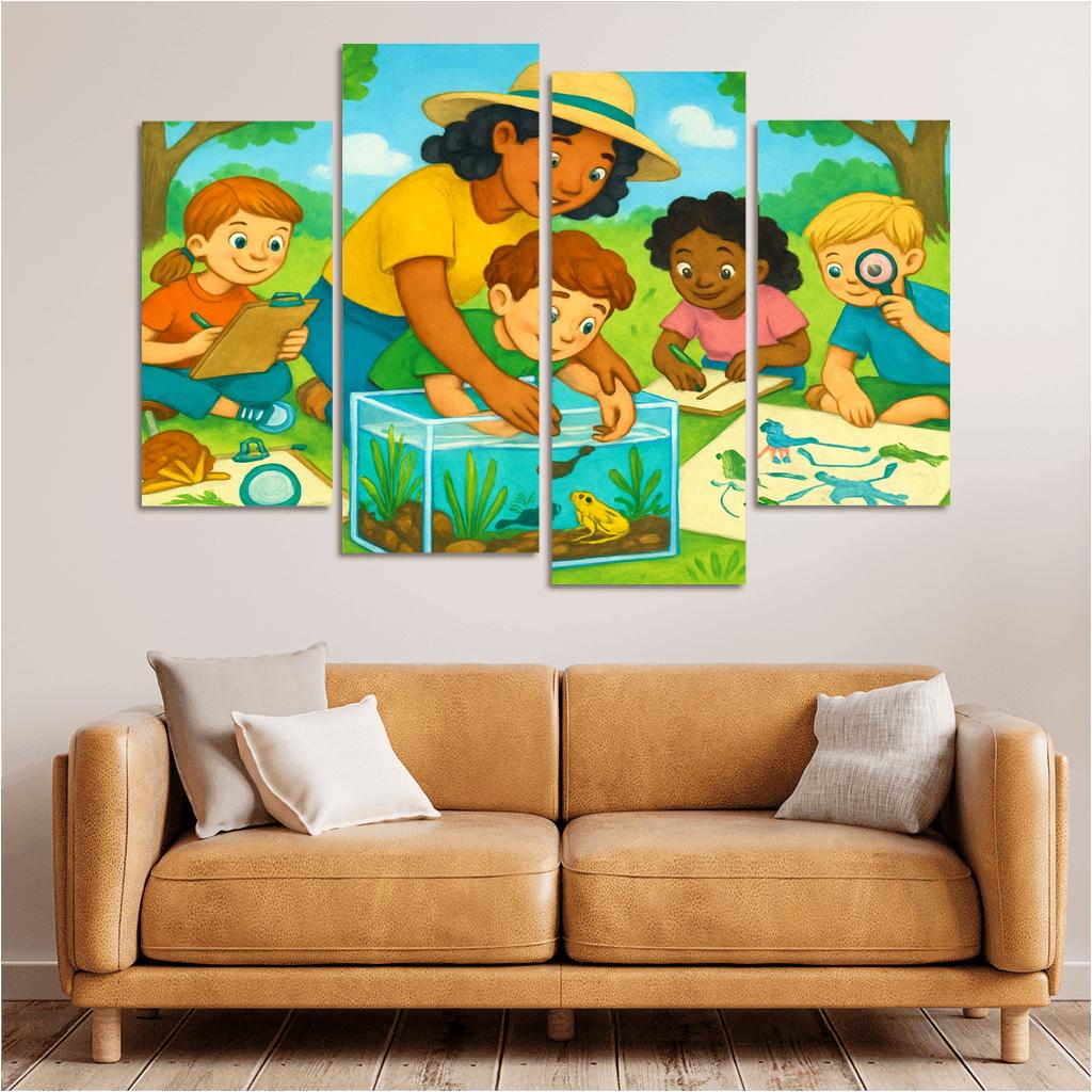 Ecological Systems Thinking Lab For Young Explorers multi-panel paintings