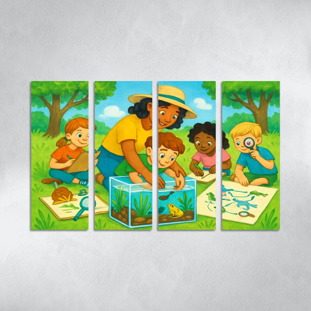 Ecological Systems Thinking Lab For Young Explorers multi-panel paintings