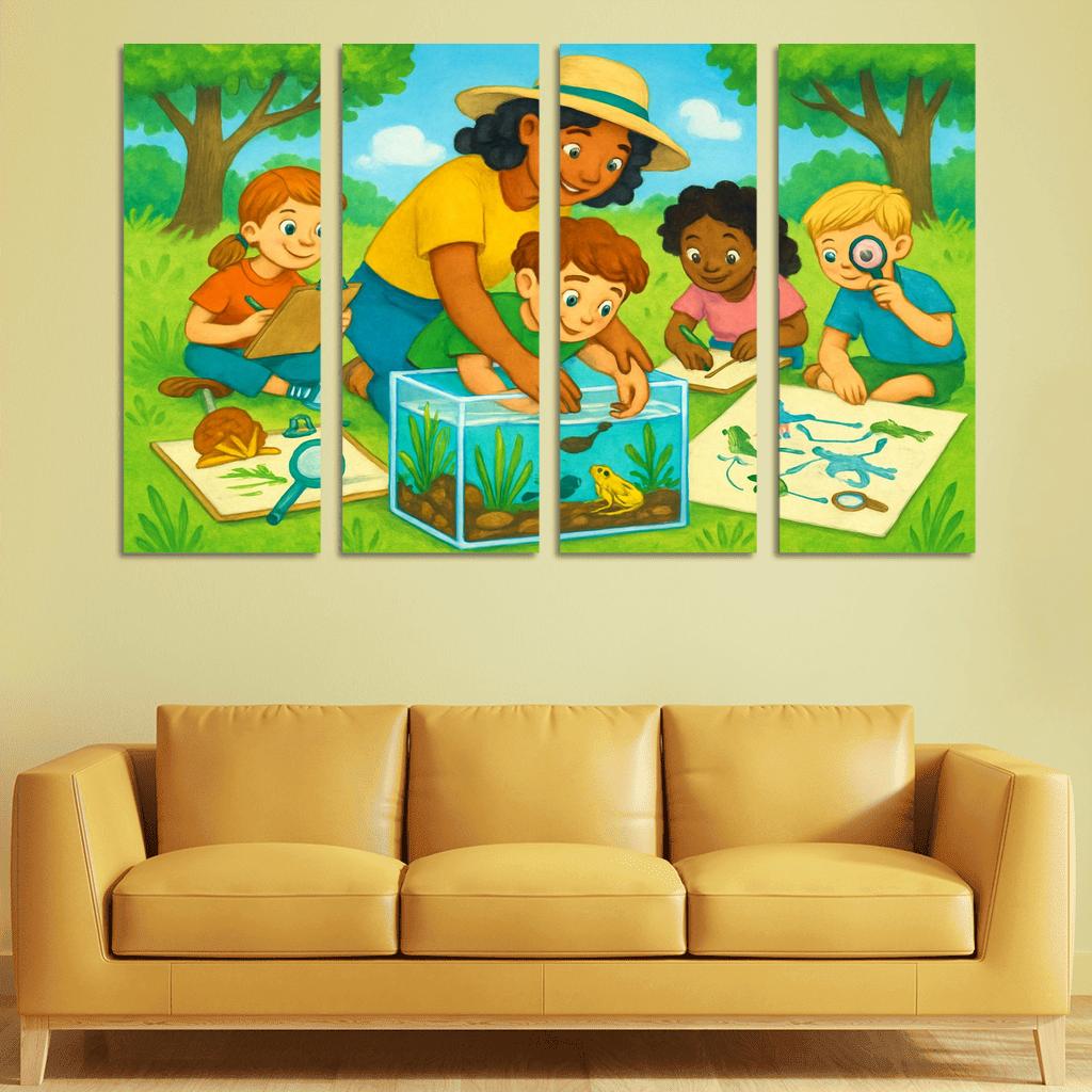 Ecological Systems Thinking Lab For Young Explorers multi-panel paintings