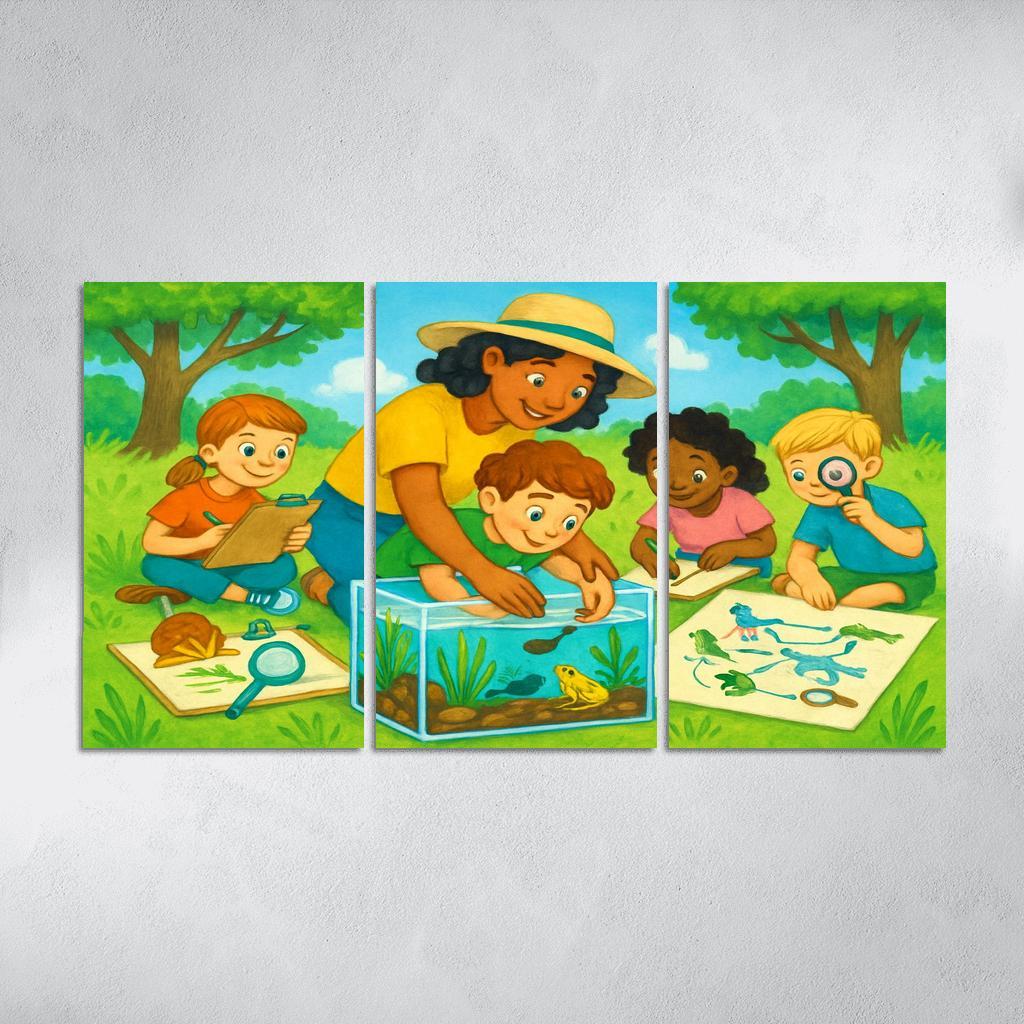 Ecological Systems Thinking Lab For Young Explorers multi-panel paintings