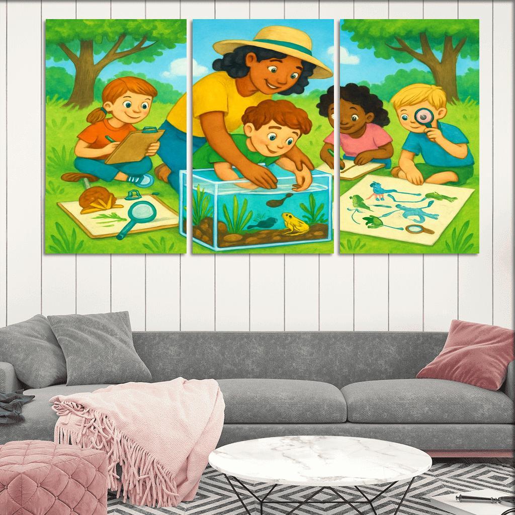 Ecological Systems Thinking Lab For Young Explorers multi-panel paintings