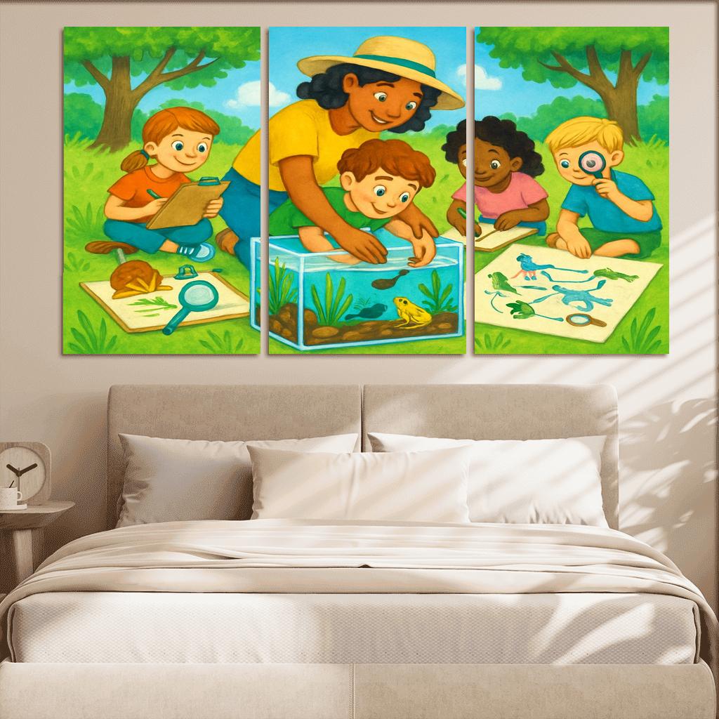 Ecological Systems Thinking Lab For Young Explorers multi-panel paintings