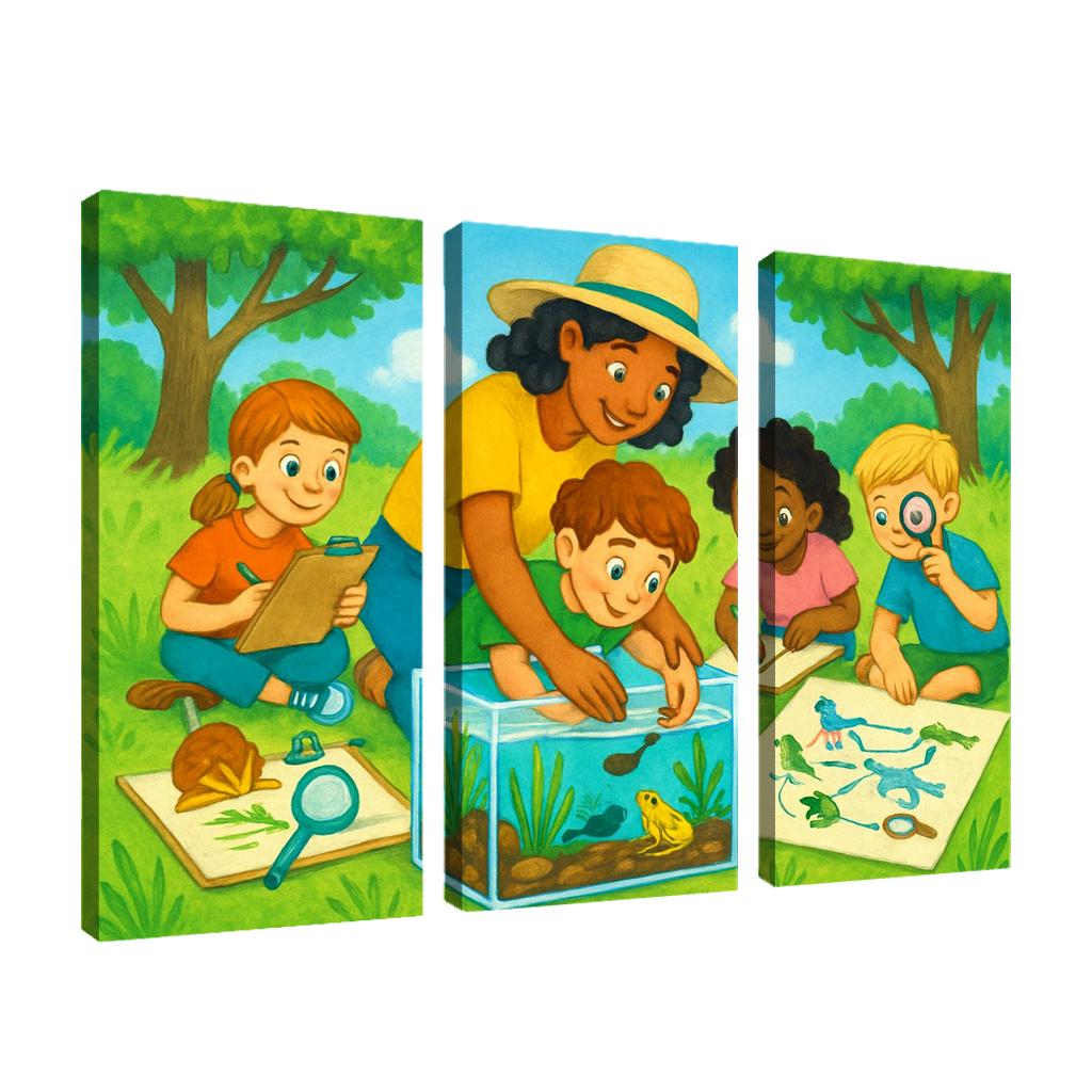 Ecological Systems Thinking Lab For Young Explorers multi-panel paintings