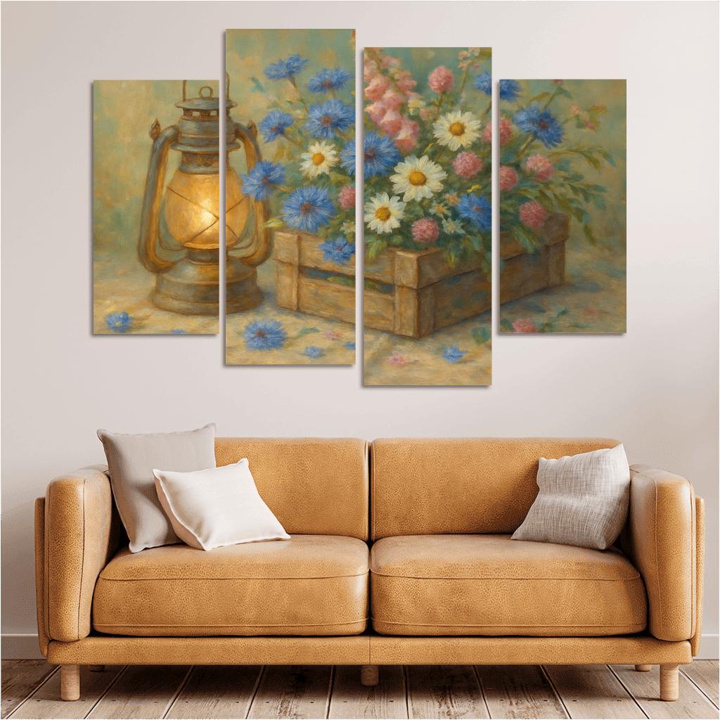 Cottage Lantern Wildflower Medley wall art