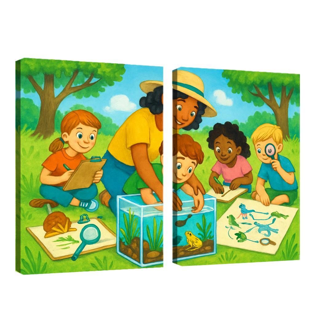 Ecological Systems Thinking Lab For Young Explorers multi-panel paintings