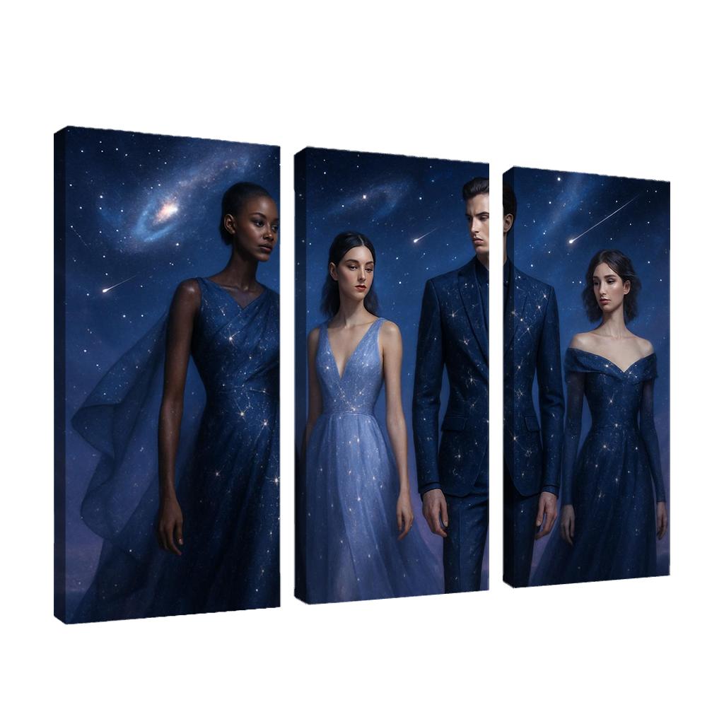 Celestial Elegance Modern Cosmic-Inspired Fashion multi-panel paintings
