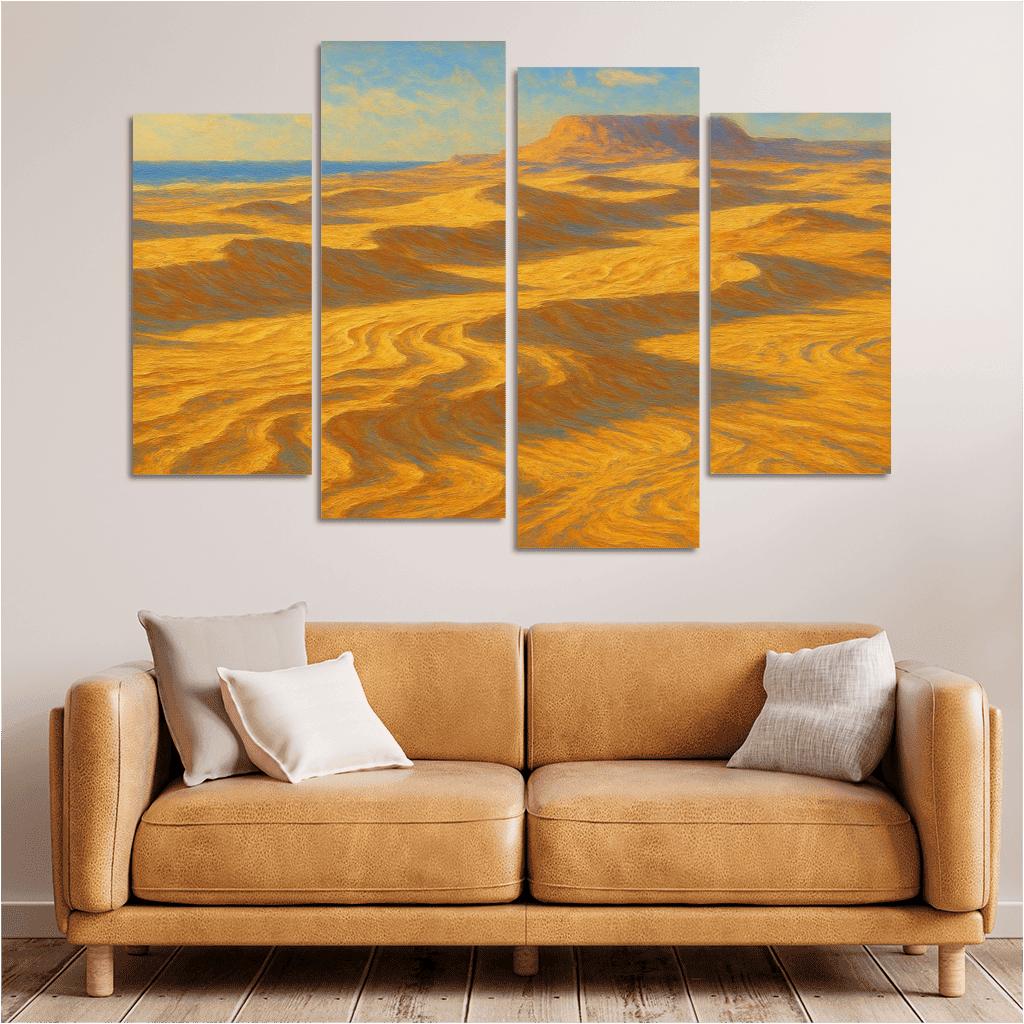 Sunlit Terrace Of Amber Dunes framed paintings