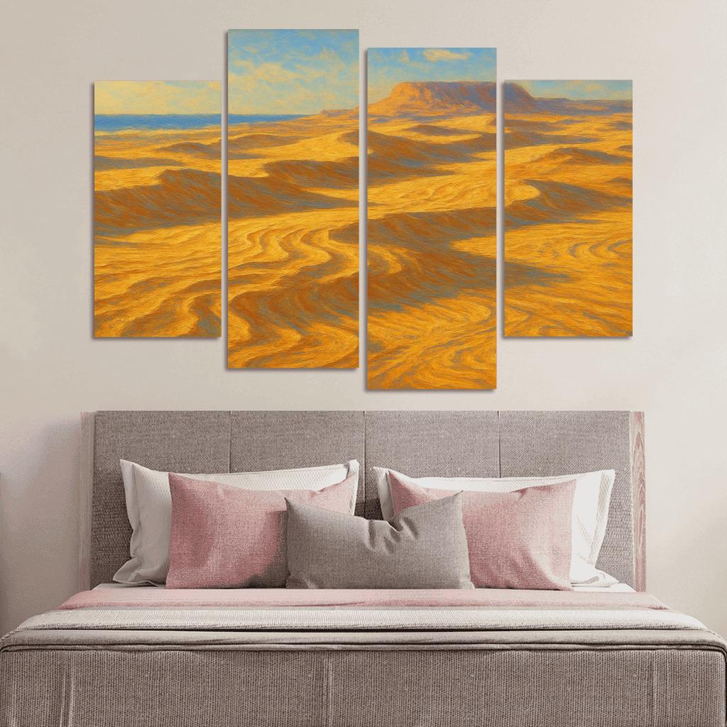 Sunlit Terrace Of Amber Dunes framed paintings