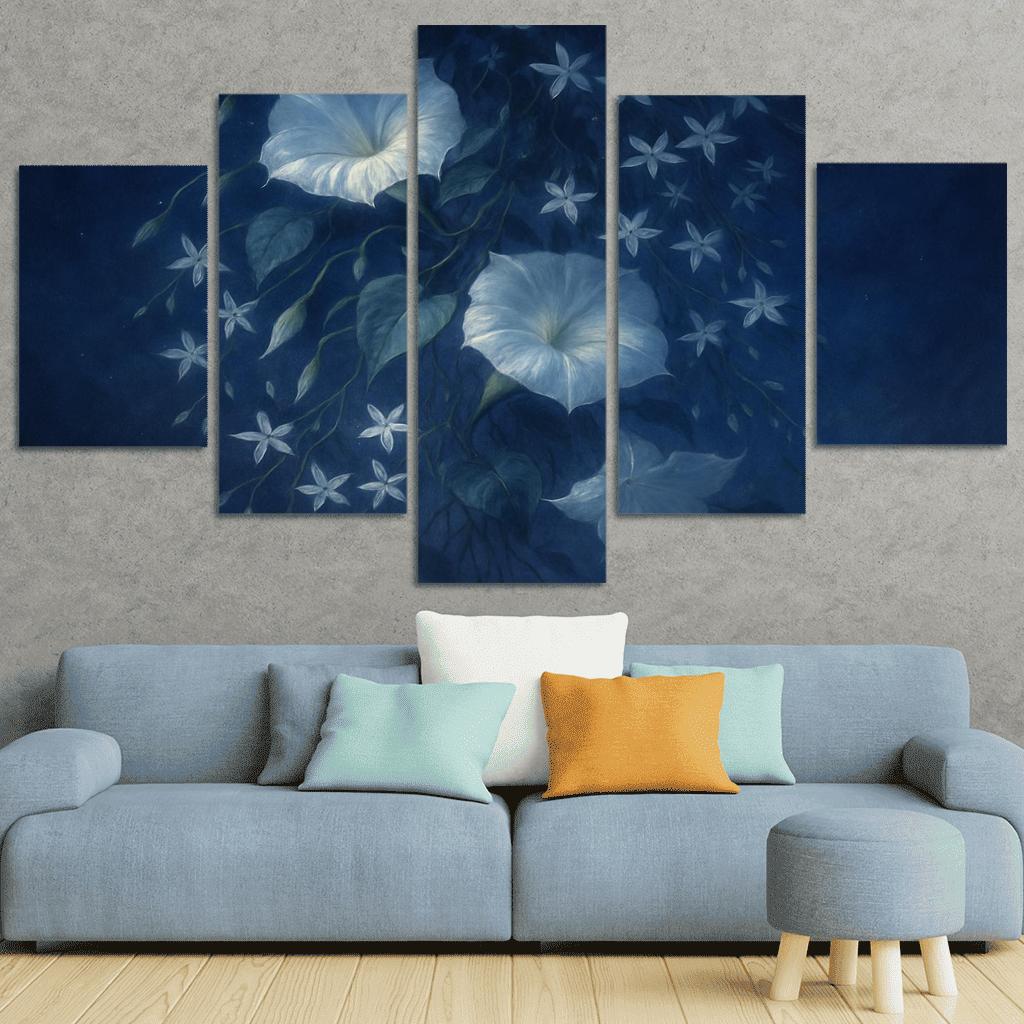 Celestial Blooms Under Twilight Skies premium artwork frames