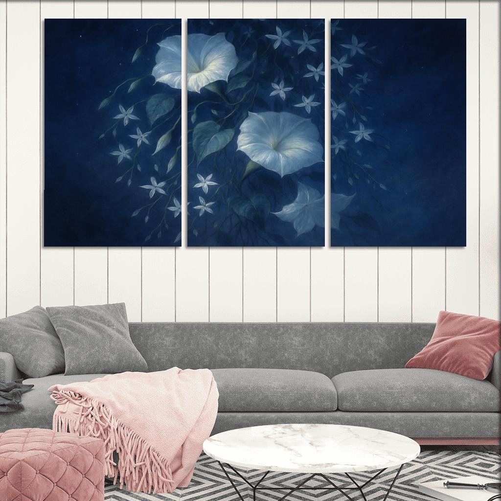 Celestial Blooms Under Twilight Skies premium artwork frames