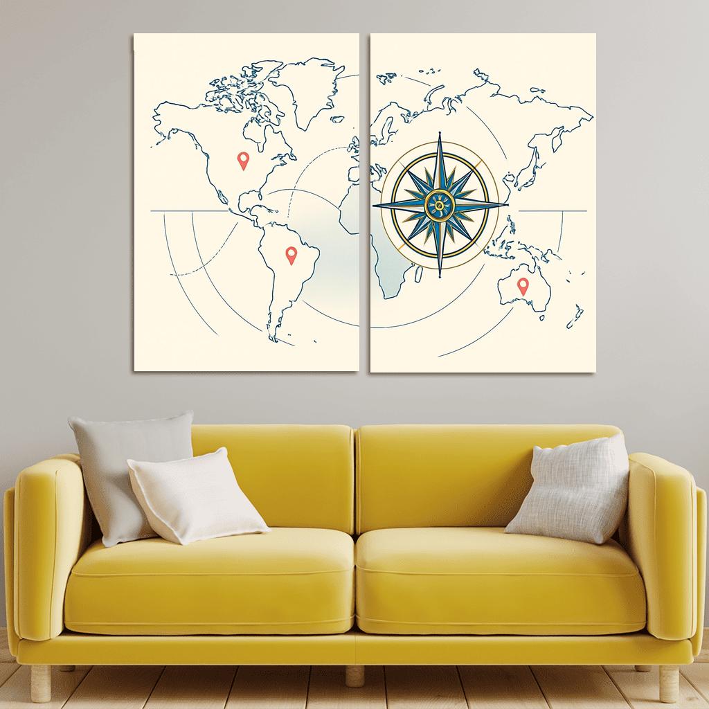 Compass Harbor framed paintings