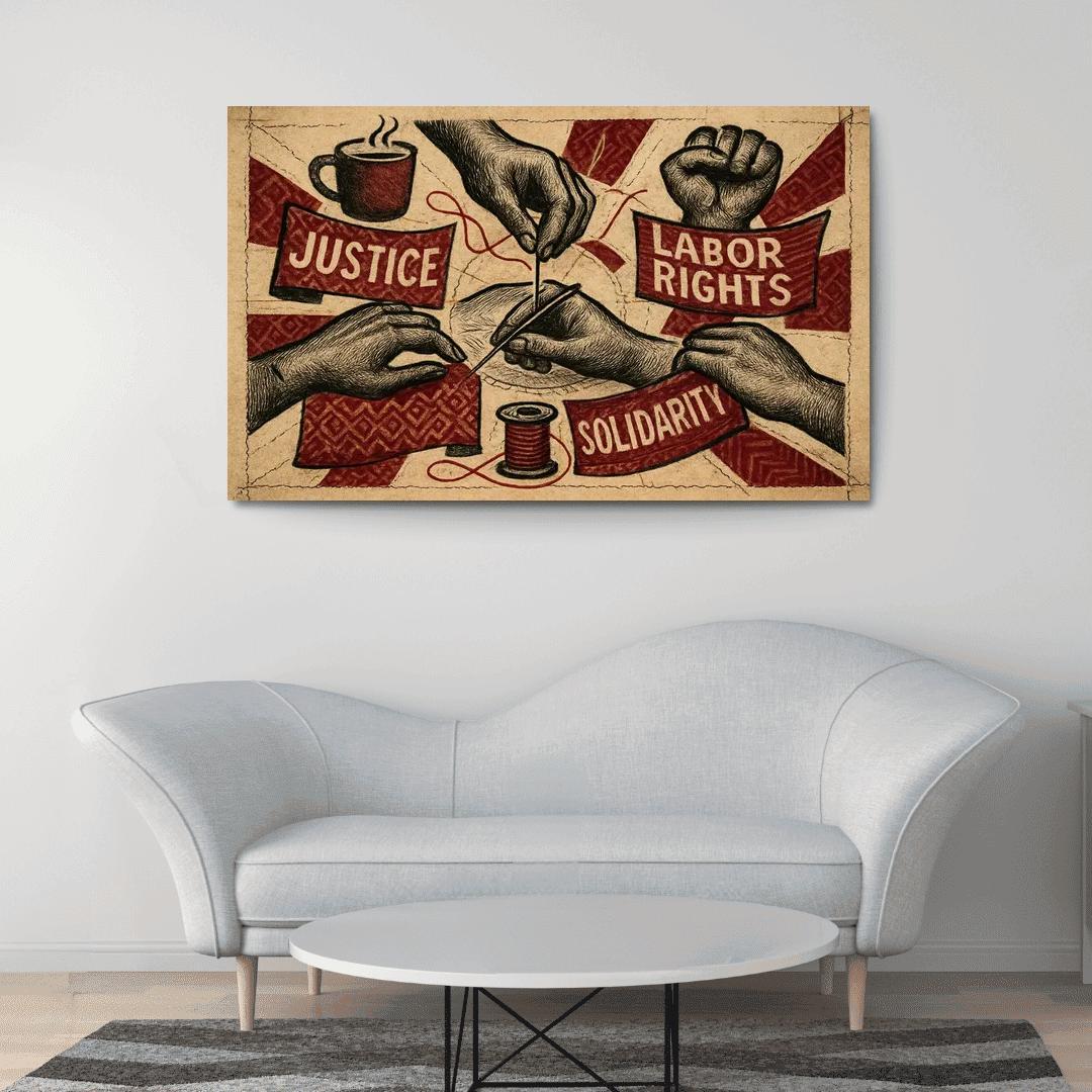 Threads Of Justice canvas paintings frame