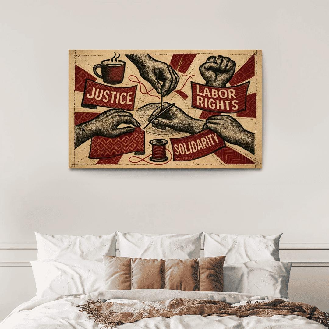 Threads Of Justice canvas paintings frame