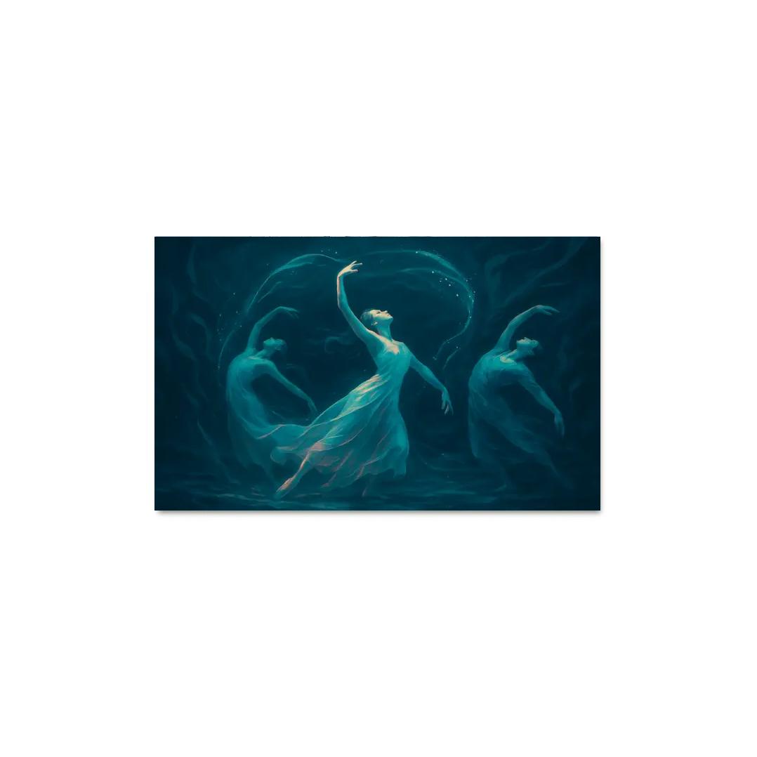 Bioluminescent Contemporary Ocean Dance oil paintings frame