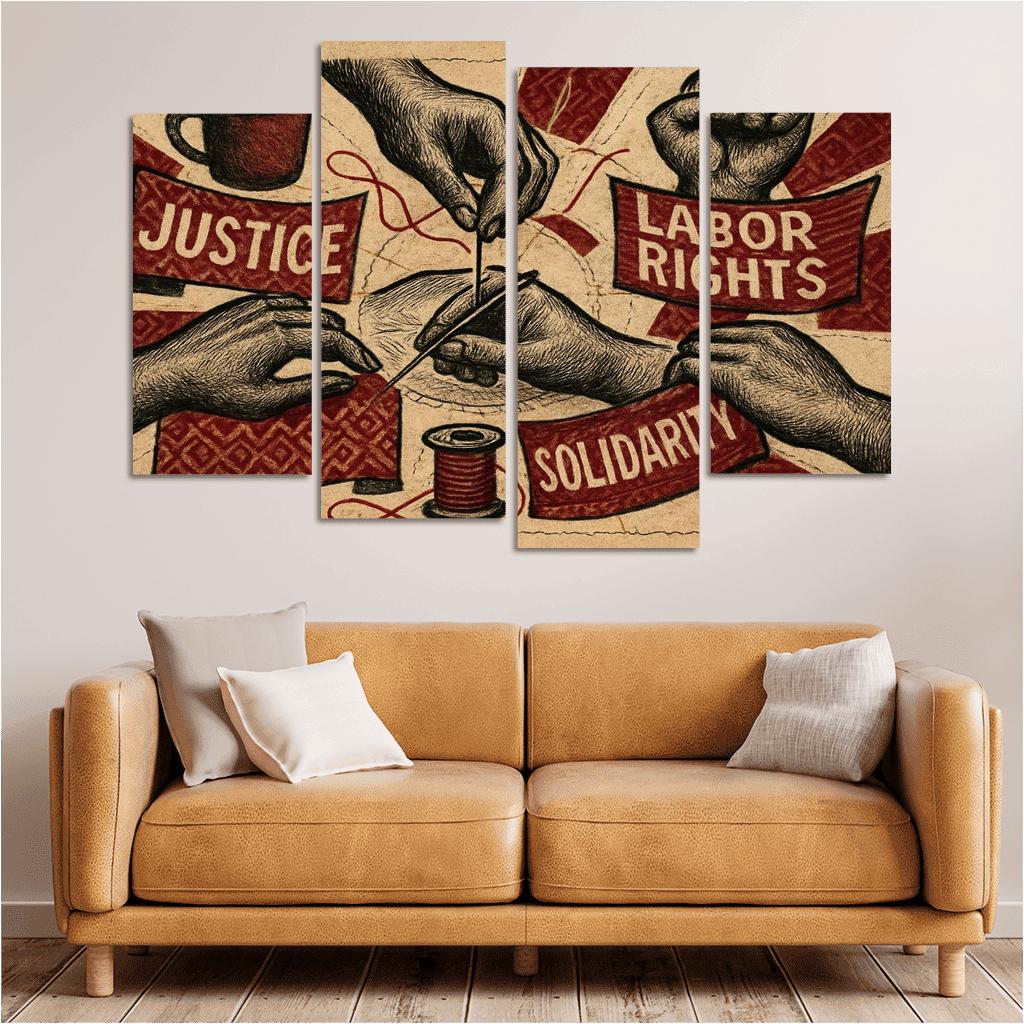 Threads Of Justice canvas paintings frame
