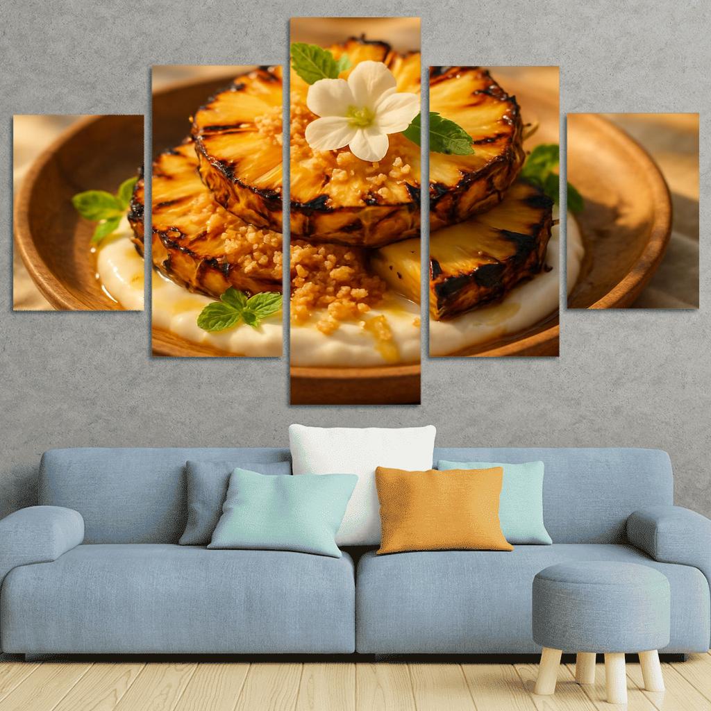 Charred Pineapple Coconut Parfait canvas paintings frame