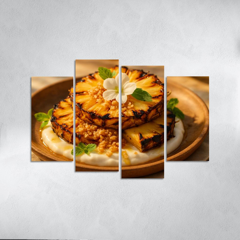 Charred Pineapple Coconut Parfait canvas paintings frame