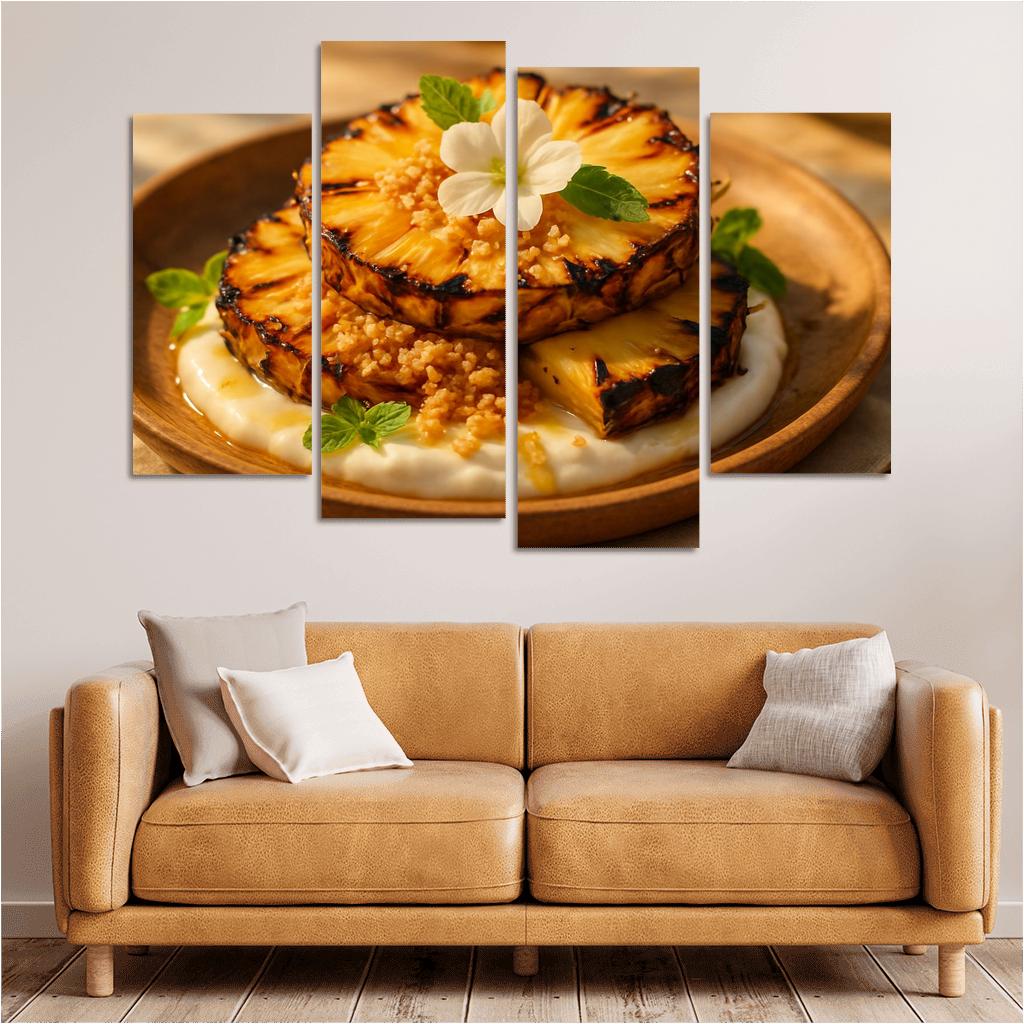 Charred Pineapple Coconut Parfait canvas paintings frame