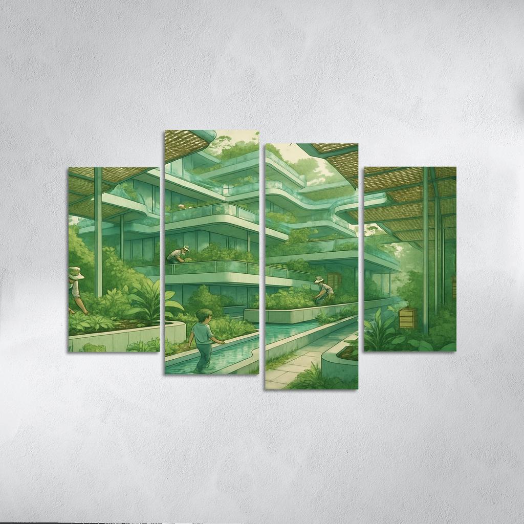 Luminous Terraced Conservatories framed paintings