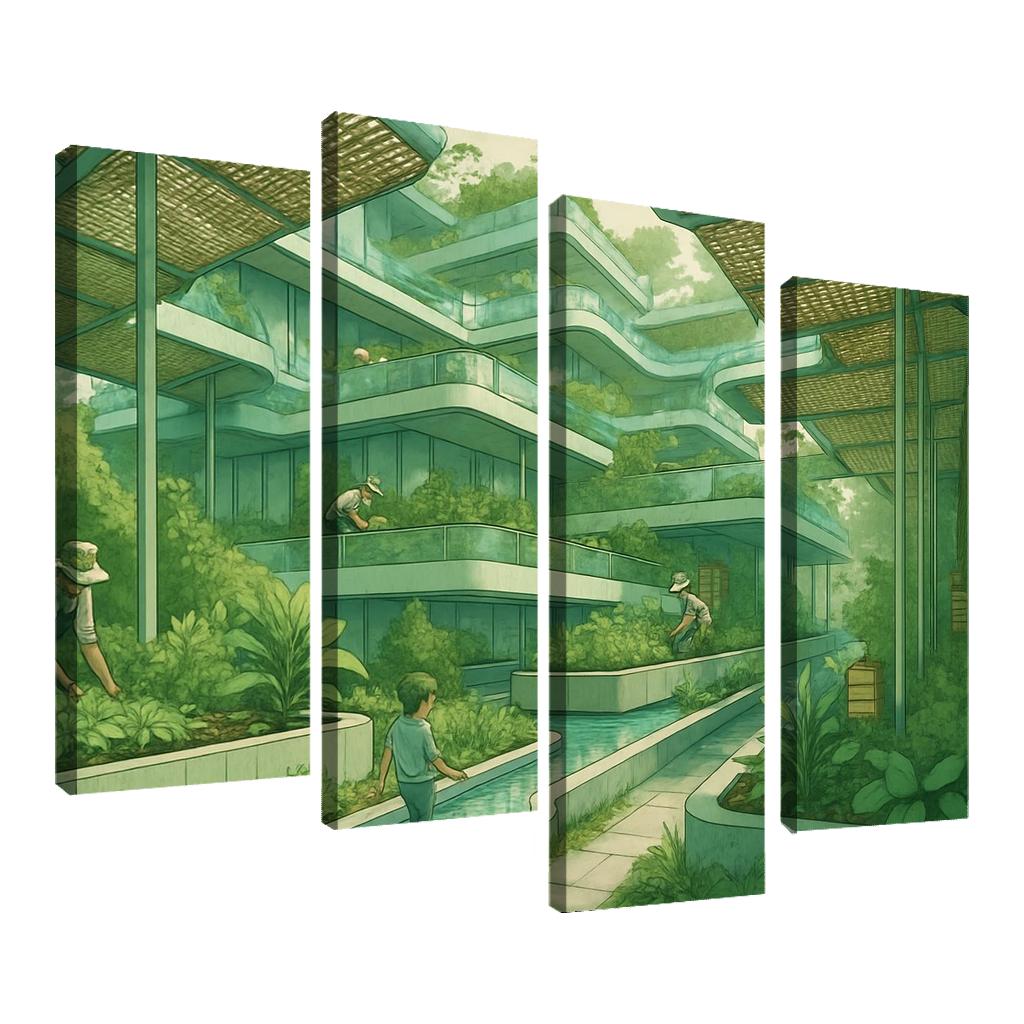 Luminous Terraced Conservatories framed paintings