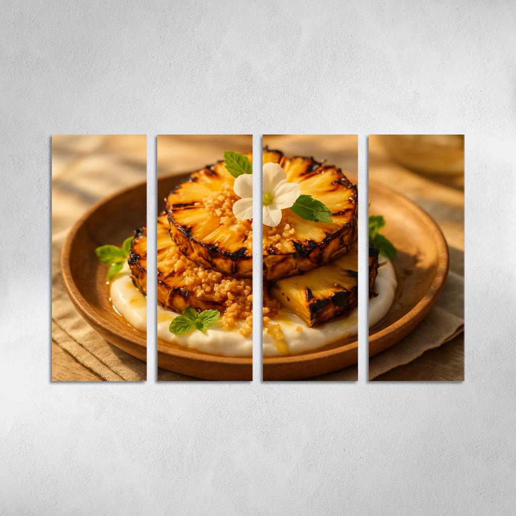 Charred Pineapple Coconut Parfait canvas paintings frame