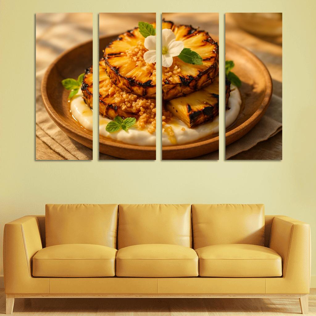 Charred Pineapple Coconut Parfait canvas paintings frame