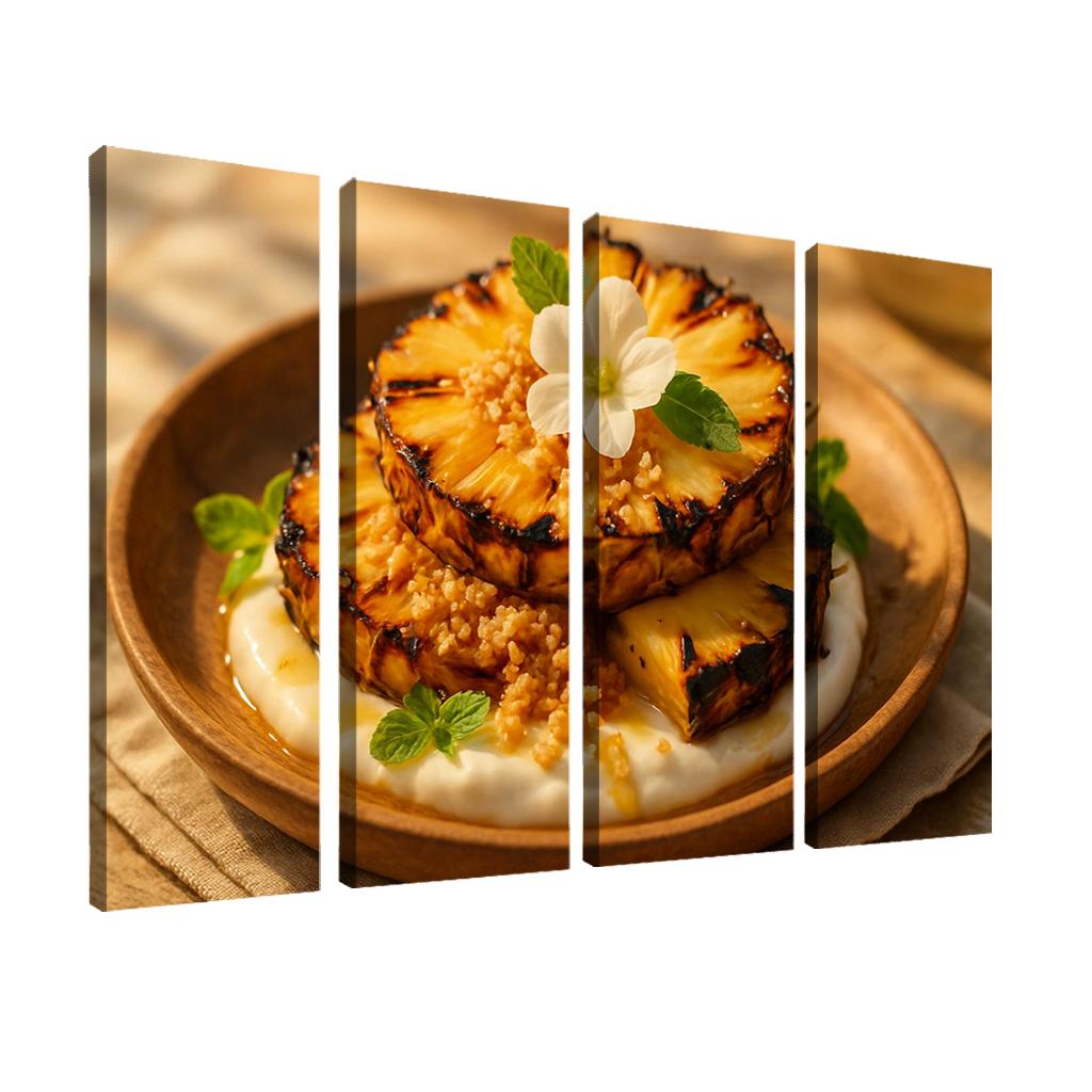Charred Pineapple Coconut Parfait canvas paintings frame