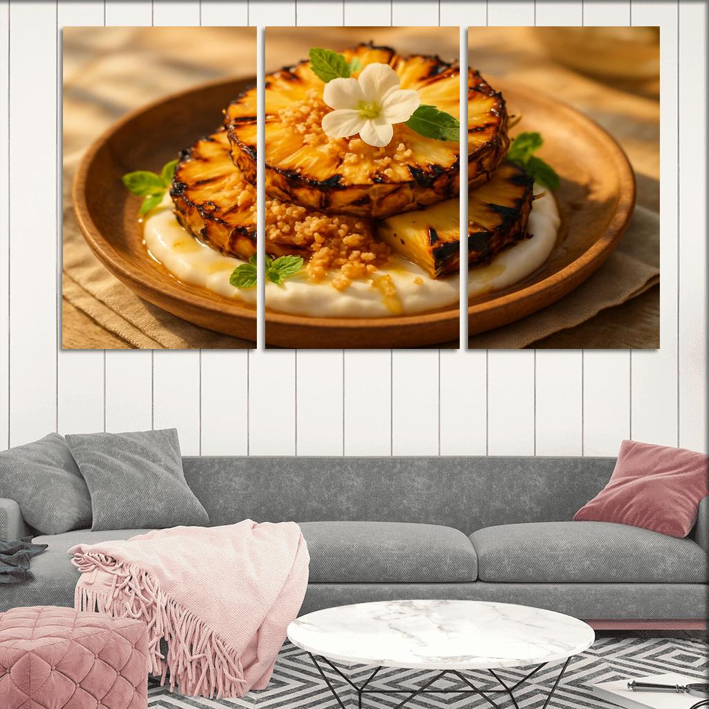 Charred Pineapple Coconut Parfait canvas paintings frame