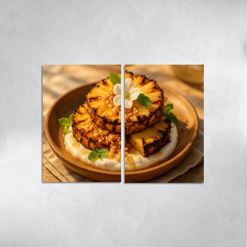 Charred Pineapple Coconut Parfait canvas paintings frame