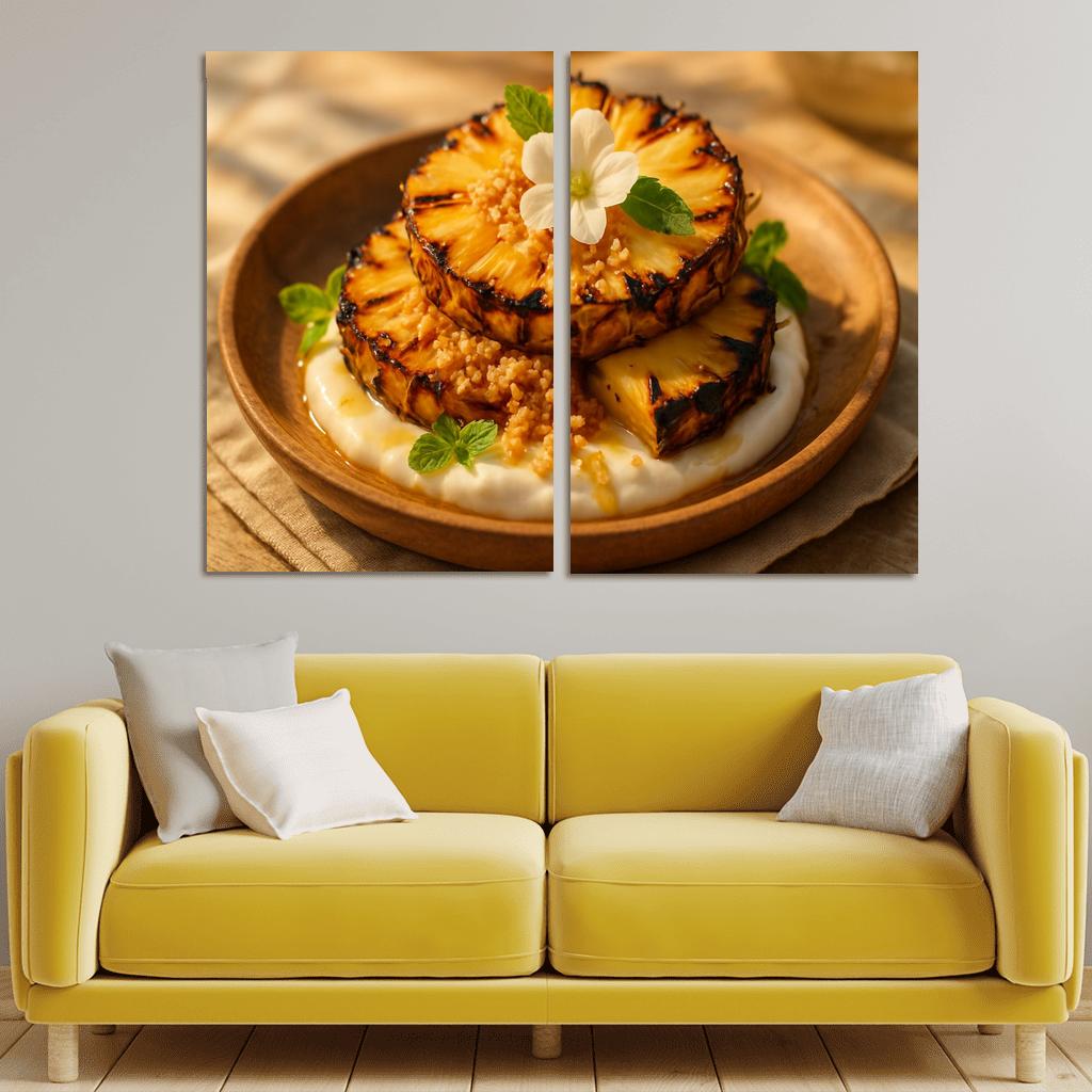 Charred Pineapple Coconut Parfait canvas paintings frame