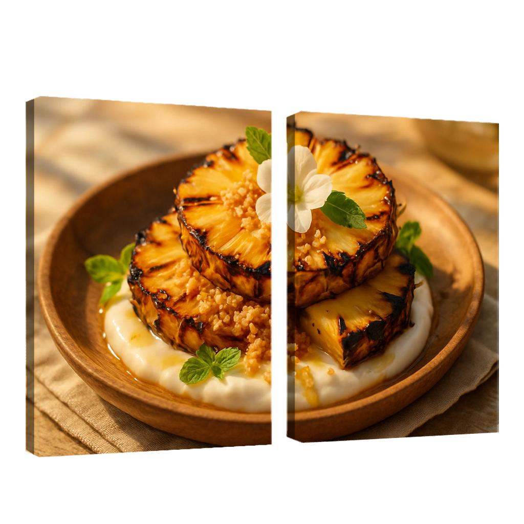 Charred Pineapple Coconut Parfait canvas paintings frame