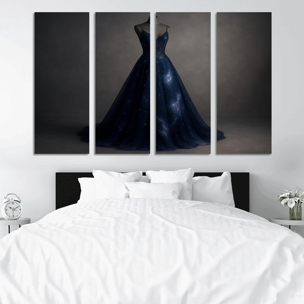 Celestial Elegance Contemporary Eveningwear multi-panel paintings